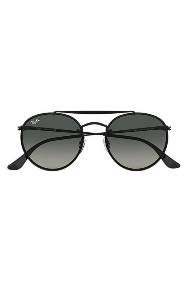 Ray-Ban-Ray-Ban Unisex BLAZE ROUND DOUBLE BRIDGE Matte Black Sunglasses RB3614N 148/11 1
