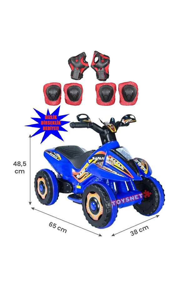 toysnet Led Işıklı Müzikli Akülü Araba Atv-motor Dizlik Dirseklik Hediye !!