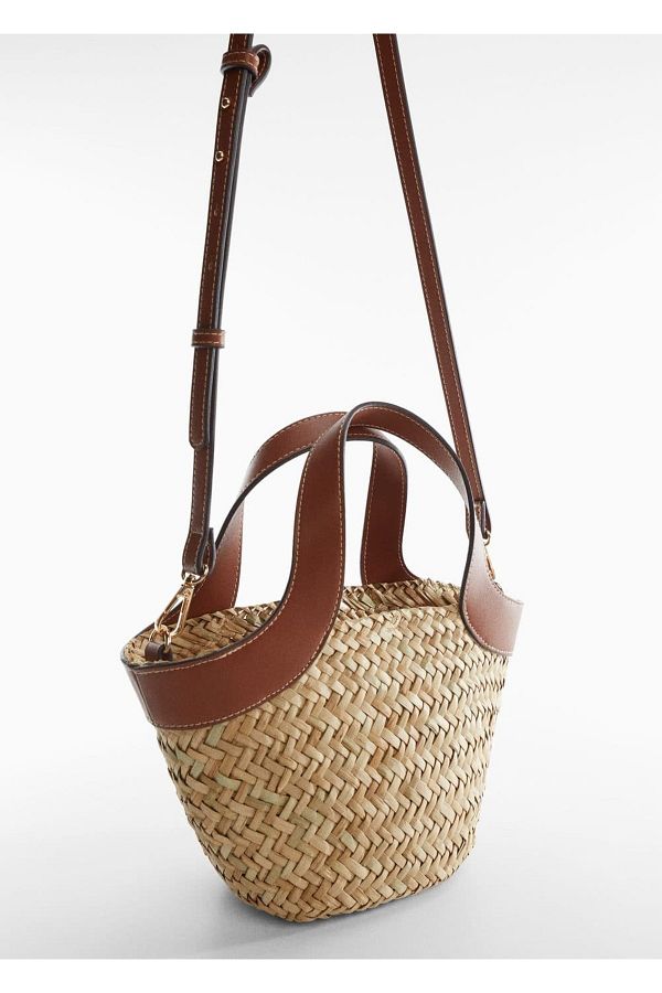 MANGO Double Strap Basket Bag Trendyol