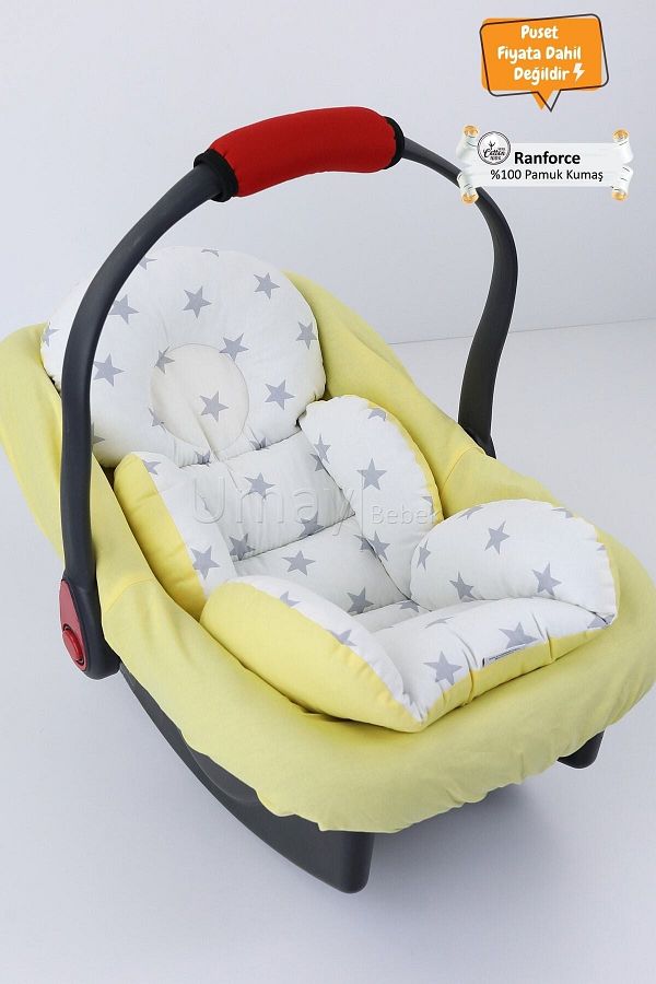 Umaybebek-2 Pieces - Stroller Cushion with Waist Support, Stroller Sheet, Cotton Fabric - Original Product 1