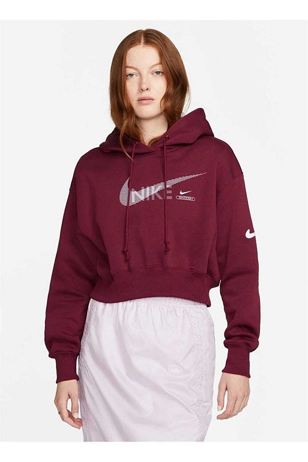 Women's burgundy clearance nike sweatshirt