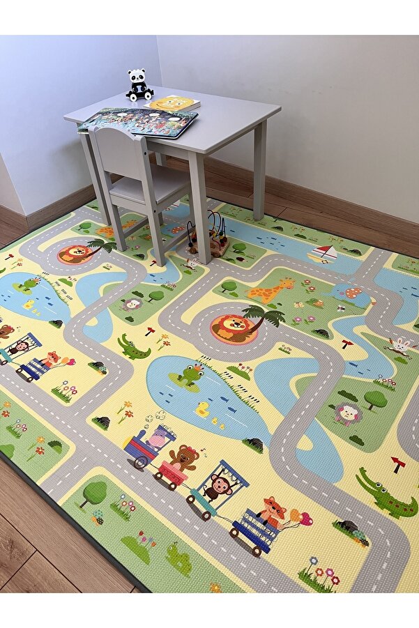 Coolmats Çift Taraflı Çocuk Oyun Halısı, 140 X 200 X 1 Cm Oyun Matı, Soğuk Geçirmez, Leke Tutmaz