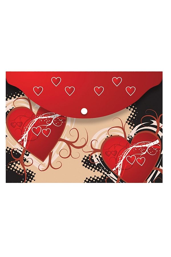 Noki-A4 Patterned Snap File (Heart Patterned) 1