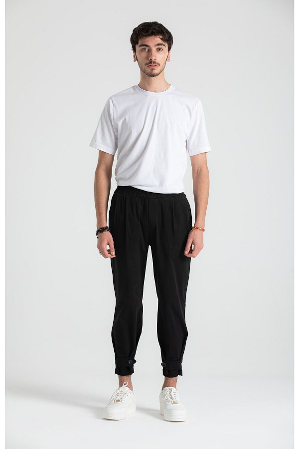 RUBYSTARS Black Leg Detail Bohemian Design Jogger Pants Trendyol