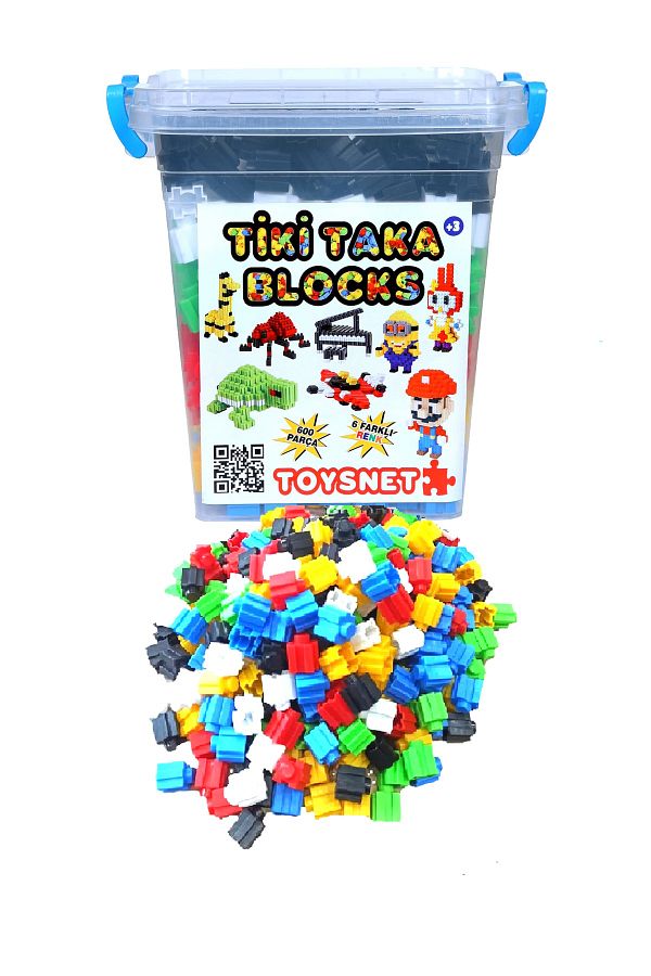 toysnet-6 Colors 600 Pieces Teak Tak Educational Blocks Game Set - Square Storage Box!!! 1