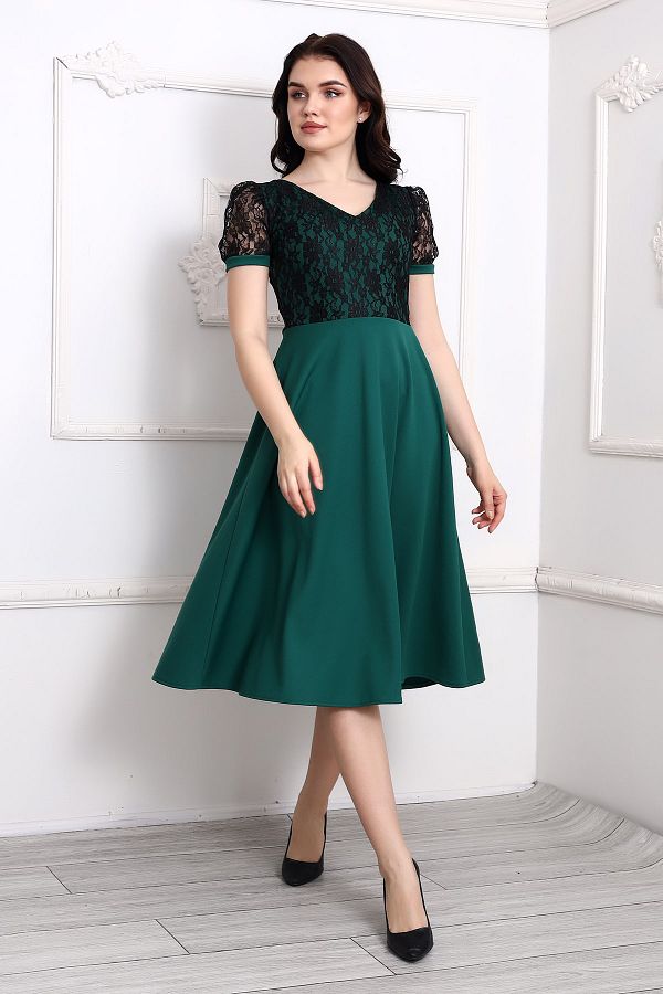 Moda MiraGul Lace Top Short Sleeve Midi Dress Trendyol