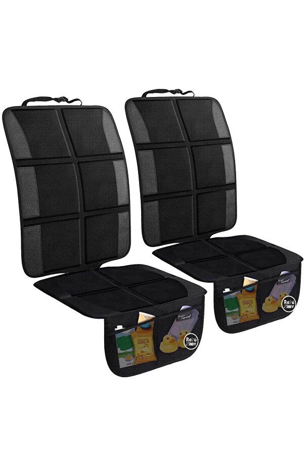 RevuBaby Araba Koltuğu Koruyucu Organizatör Cepli Çocuk Bebek Oto Koltuğukalın Dolgu Suya Dayanıklı 2 Adet
