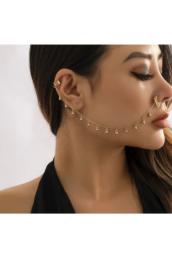Girift Vintage Ear And Nose Chain Indian Nose Ring Trendyol