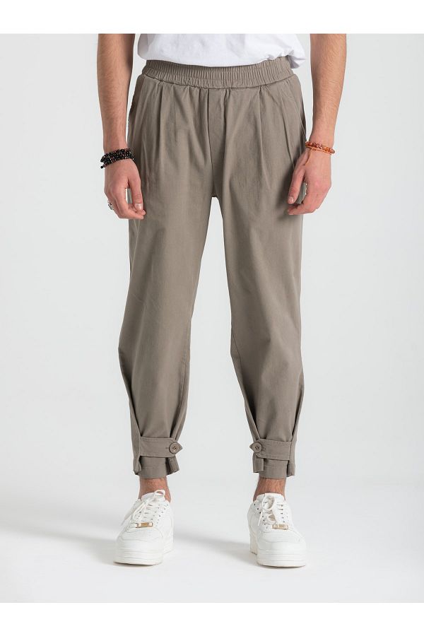 RUBYSTARS Khaki Leg Detail Bohemian Design Jogger Trousers Trendyol