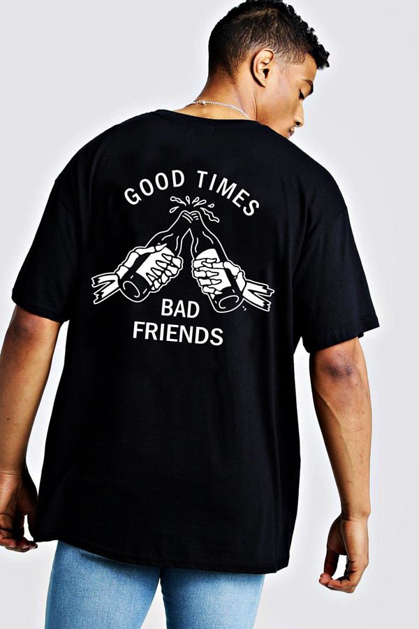 nrage Good Times Bad Friends Oversize T Shirt Trendyol
