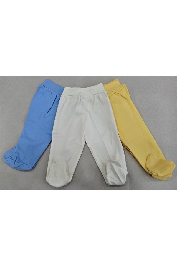 özdemirli bebe Erkek Bebek Mavi Patikli Pijama Alt 3'lü Paket