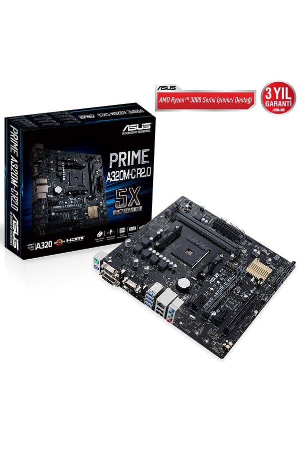 ASUS Prime A320M C R2.0 A320 2X Ddr4 Vga Dvi Hdmi Com 16X 1Xm2 Am4 Motherboard Trendyol