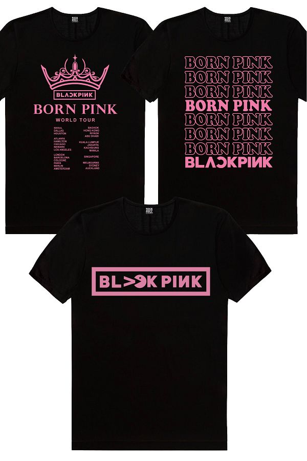 ROCKANDROLL-Blackpink Tour, Blackpink Pac, Pink Born Blackpink Girls T-Shirt 3-Piece Eco Pack 1
