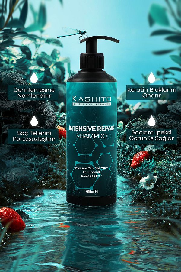KASHİTO-500ml Intensive Care Intensive Repair Shampoo - Dry and Damaged Hair 1