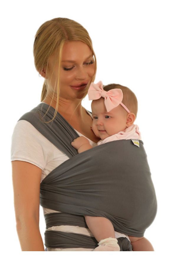 Ring Sling Baby Carrier - 100% Organic Cotton - Baby Wrap - Comfortable and  Adjustable - Holds up to 15.8 kg (Size 2, Amethyst)