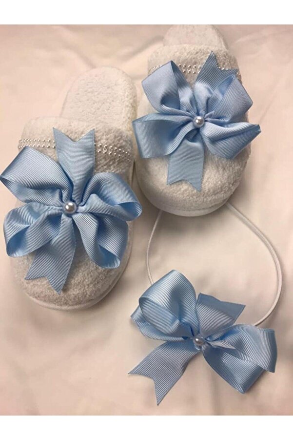 SÜSLÜTASARIM Fiyonklu Lohusa Terlik Taç Seti 1060 – Lohusa Seti – Lohusa Seti – Lohusa Seti