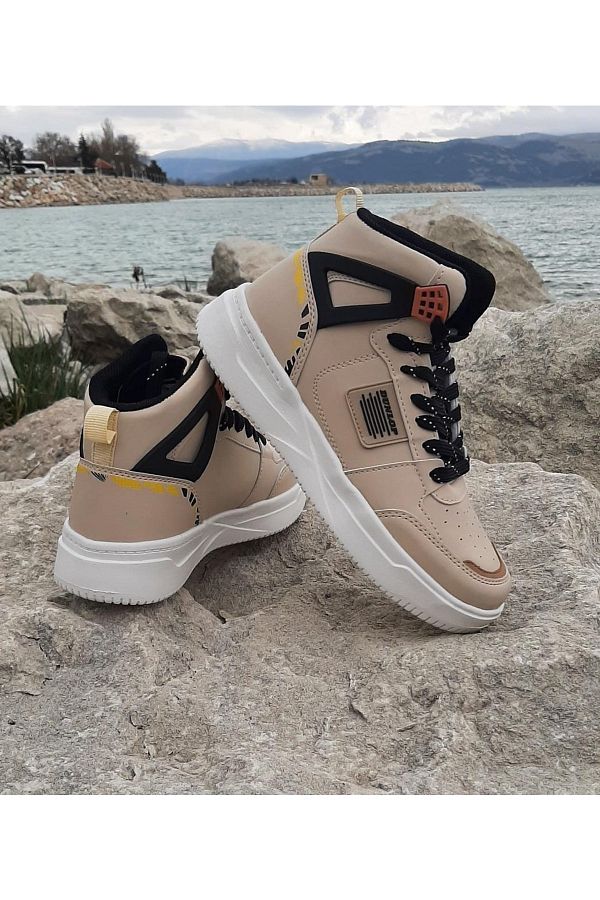 Dunlop 2243 Beige Colored Orthopedic High Top Sneakers with Fuspet Trendyol