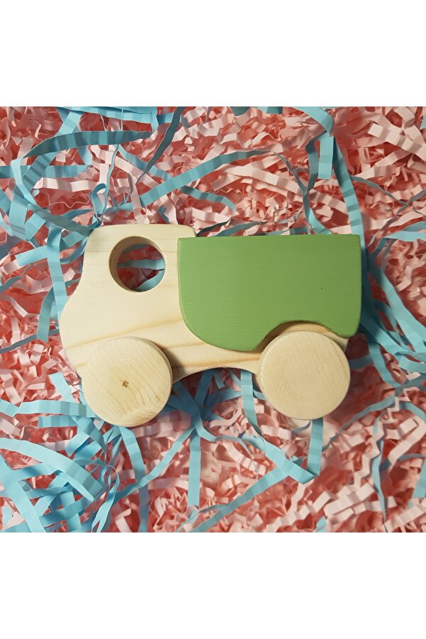 websunday El Yapımı Ahşap Oyuncak Tekerlekli Kamyon Çevre Dostu, Eğitici,doğal Ahşap, Montessori,+3 Yaş Hediye