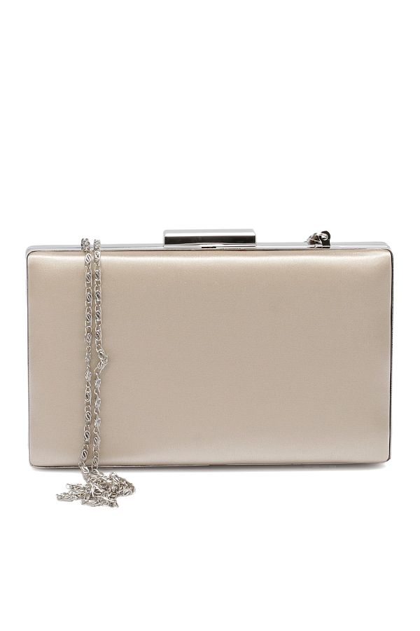 Nude and silver clutch bag best sale