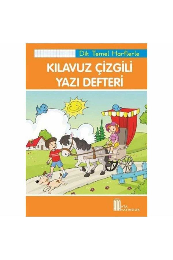 Ata Yayıncılık-Pack of 2 Upright Basic Letters and Guided Lined Writing Notebook for 1st Graders Large Size 1