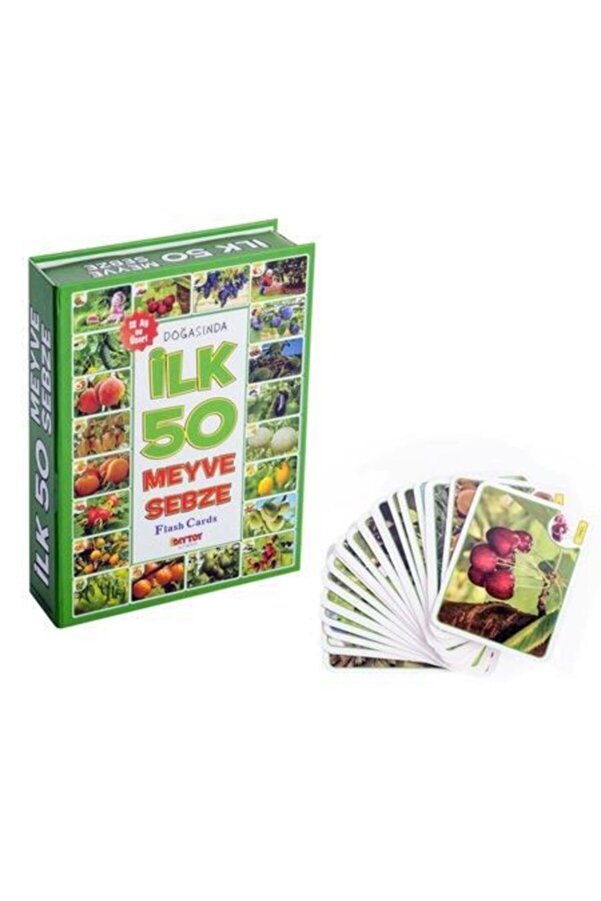 Hobialem Ilk 50 Meyve Ve Sebze, Zeka Kartları, Eğitici Kartlar, Flash Cards