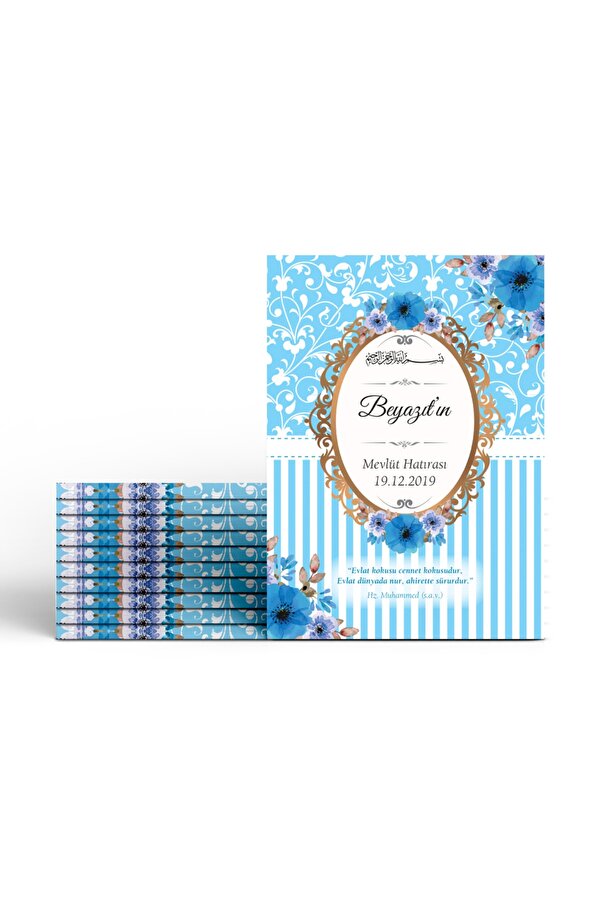 Mutluluk Atölyem 10 Adet Erkek Bebek Kuranı Içi Yasin Mevlüt Kitabı