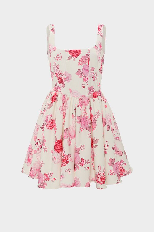 Açelya Okcu-Rochie mini din crepon adunat cu detaliu corset 1