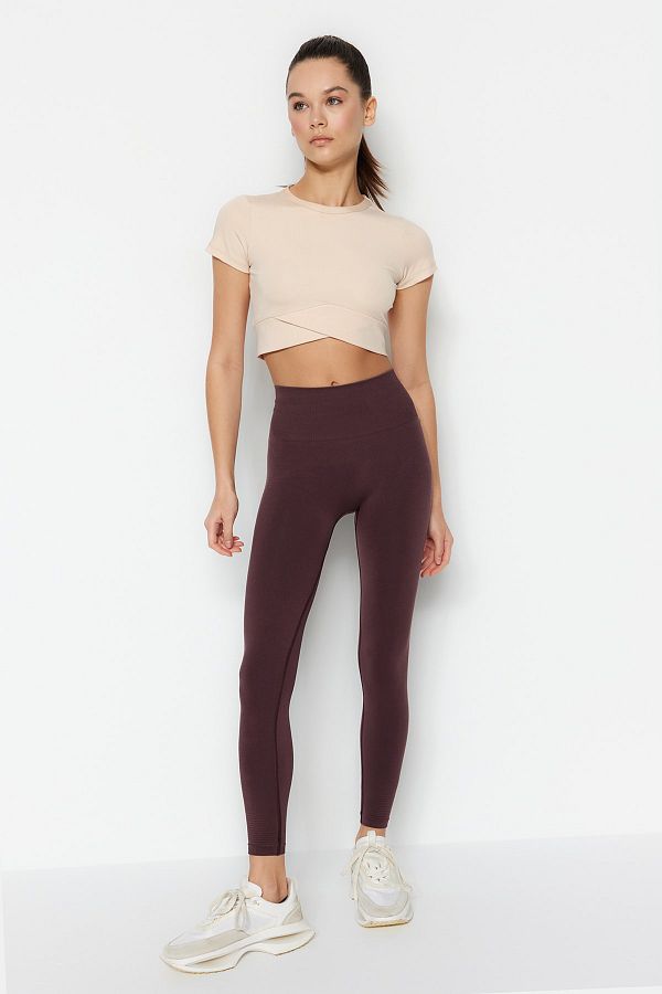 Jerf-Vella - Kastanienbraune Erholungs-Leggings mit hoher Taille 1