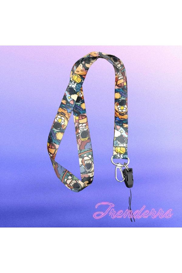 Trenderrs-Astronaut Patterned Keychain And Name Badge Neck Strap Lanyard Phone And Bag Strap Rope 1