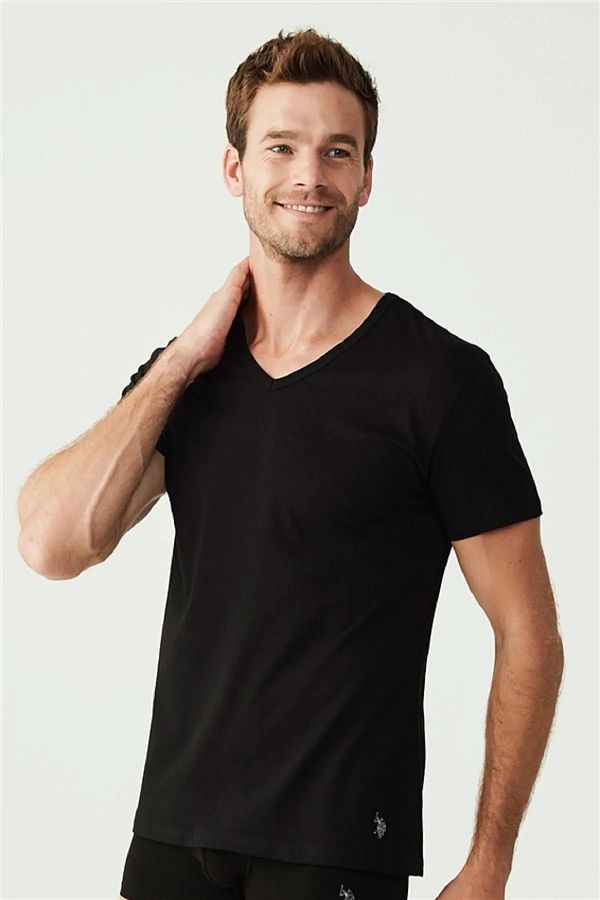 U.S. Polo Assn.-Pack of 2 - V-Neck 100% Cotton Men's Undershirt and T-Shirt 1