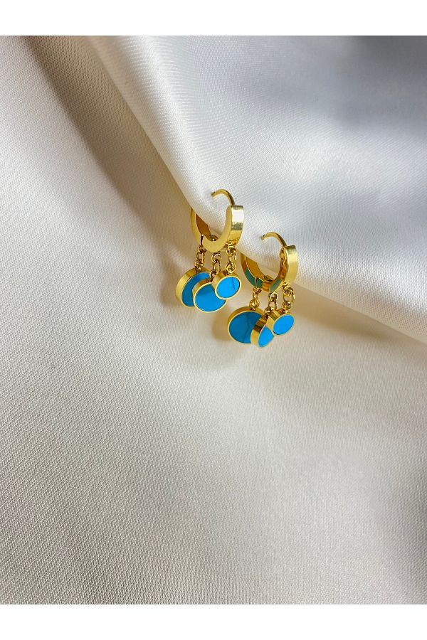 stainless steel Steel Blue Earrings Trendyol