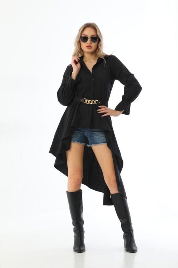 Shirt dress short front long back best sale