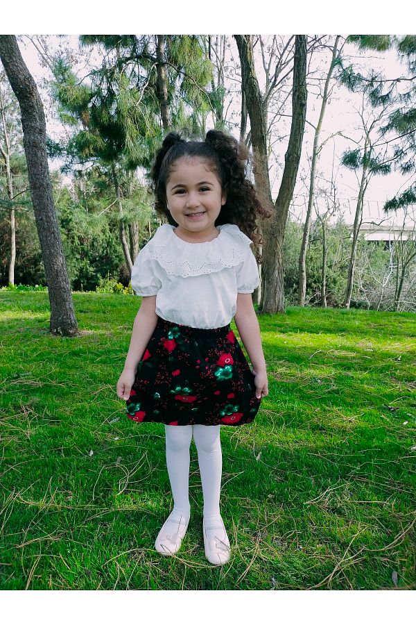 Angels Collection Flannel Red Floral Skirt Trendyol