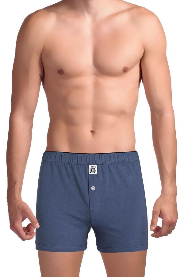 TheDon The Don Organic Jersey Combed knitted Men s Boxers Steel Blue Trendyol