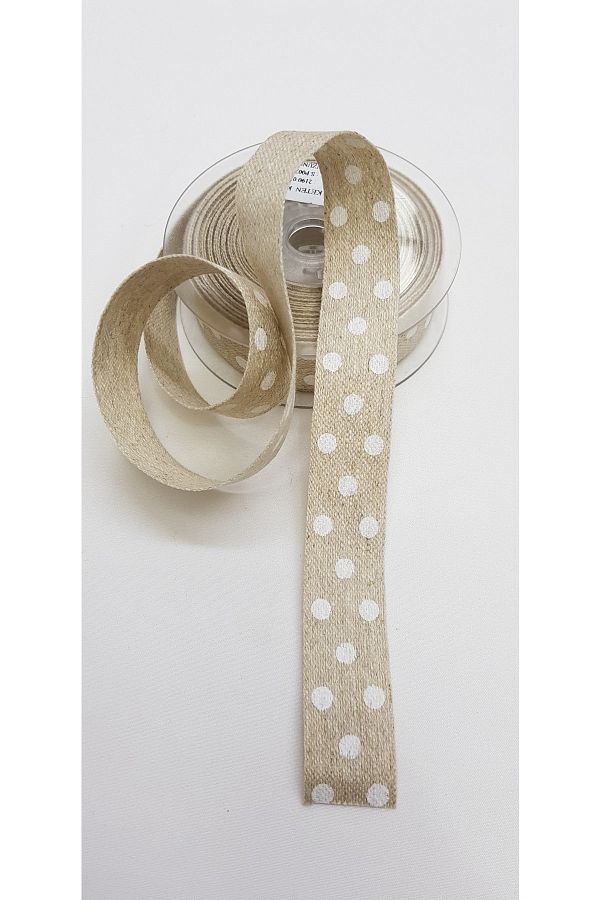 GELD-Printed Linen Ribbon Width 2.5 cm 2 Meters 1