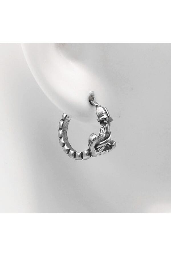 Viking-Anchor Design Sailor Ring Snap-On 316l Steel Men's Earrings 1