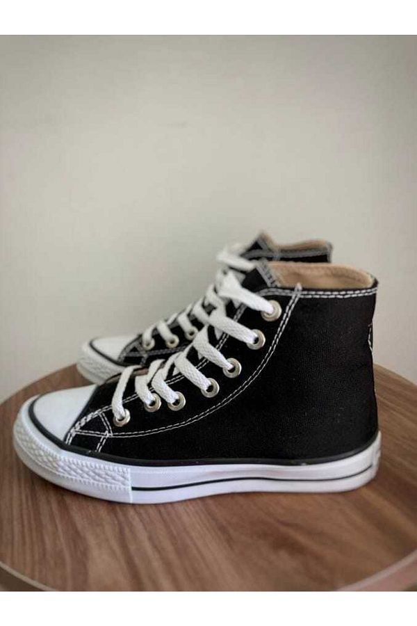 Morpembej Black Cloth Ankle Length Converse Sports Shoes Trendyol