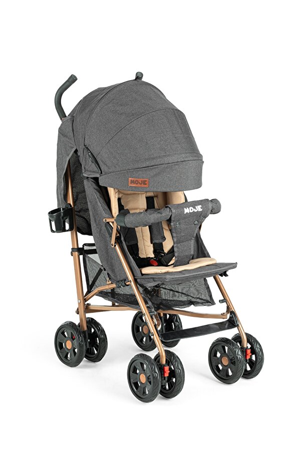 Moje Strong Çocuk/bebek Tam Yatar Baston Bebek Arabası Antrasit-gold