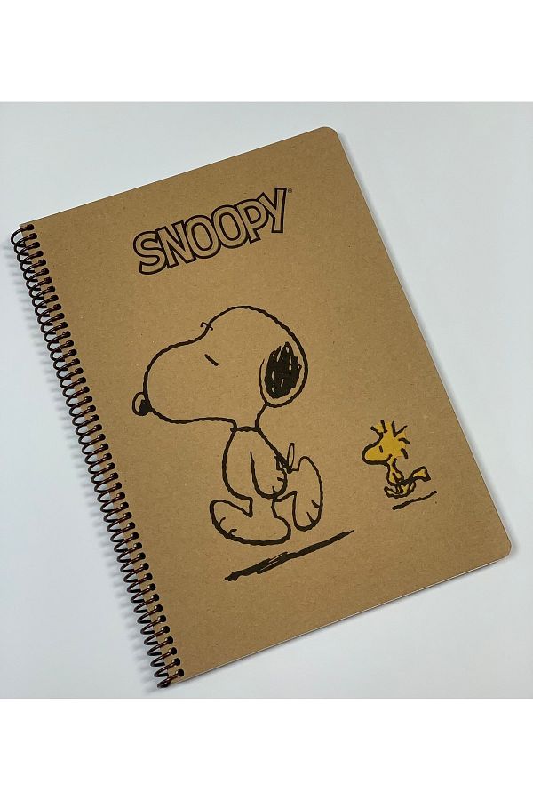 Mynote-Snoopy Patterned Kraft A4 100 Sheets Checked 1