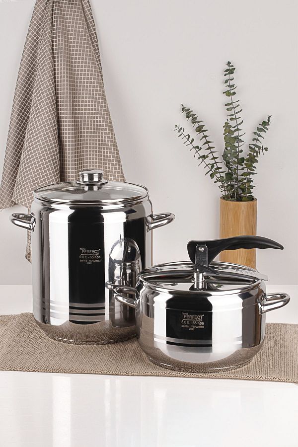 Hascevher Stainless Steel Pressure Cooker Set 5 9 Lt Pressure Cooker Set Trendyol