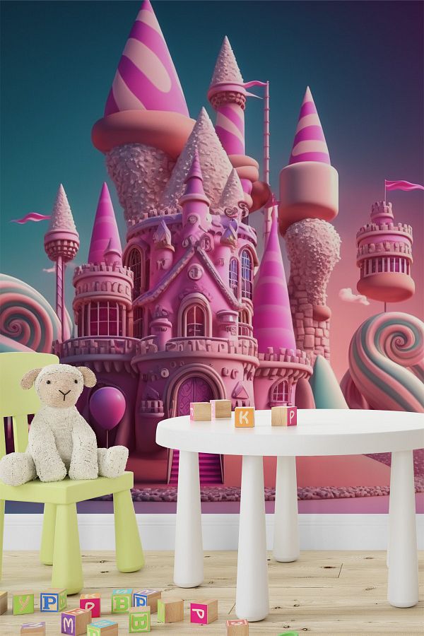 Dekoros One Piece 3D Barbie Pink Candy Castle Poster Children s Room Wallpaper Pattern No Fastener Trendyol