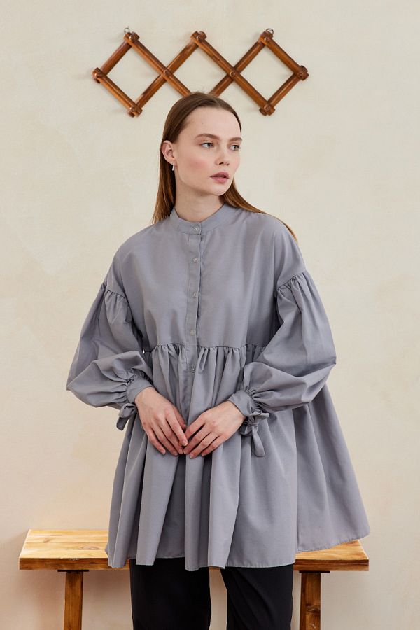 Ceylan Otantik-Buttoned Tied Robe Tunic 1