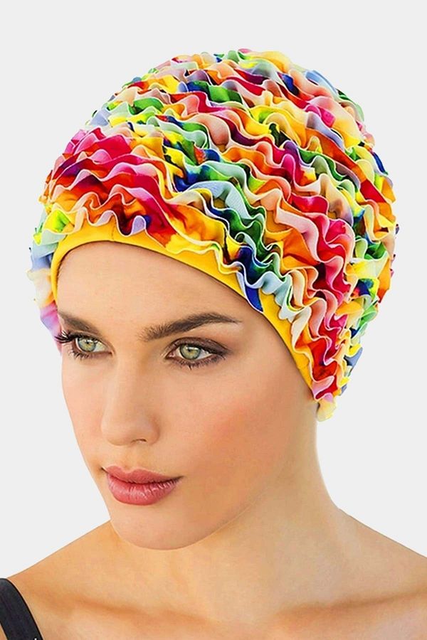 AYYILDIZ-3449 Red Ruffle Pool Cap 1