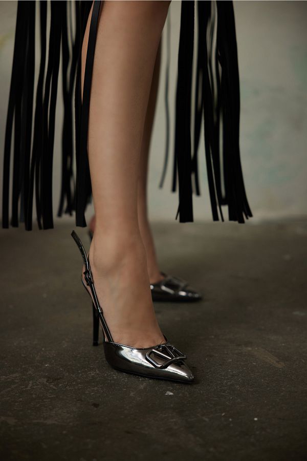 AYAKKABI PRENSİ-Liva Platinum Patent Leather 10 cm Γυναικείο στιλέτο, ψηλοτάκουνα παπούτσια 1