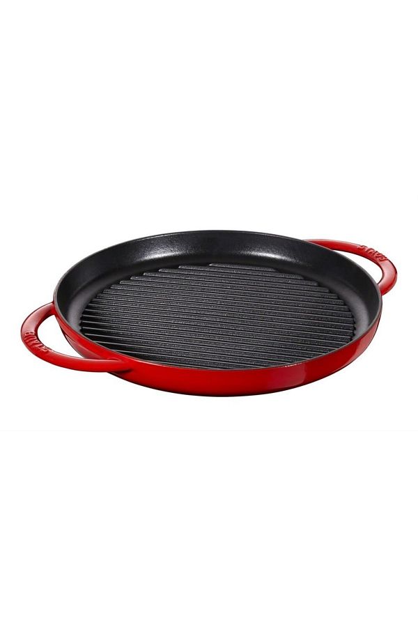 STAUB-شواية حديد زهر مقبض مزدوج كرز 30 سم 1