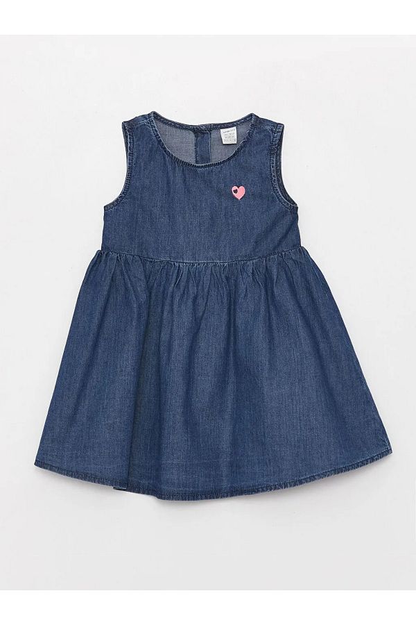 LC Waikiki-Lcw Eco Rundhals-Jeanskleid mit Print für Babys 1
