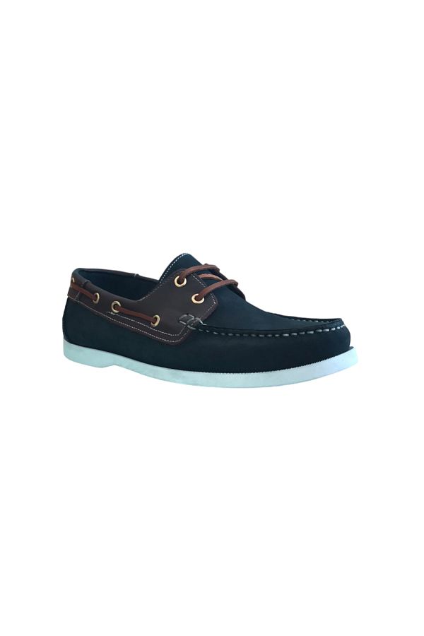 Tripy Flexible Soft Timberland Lace Up Shoes Navy Blue Nubuck brown Leather Trendyol