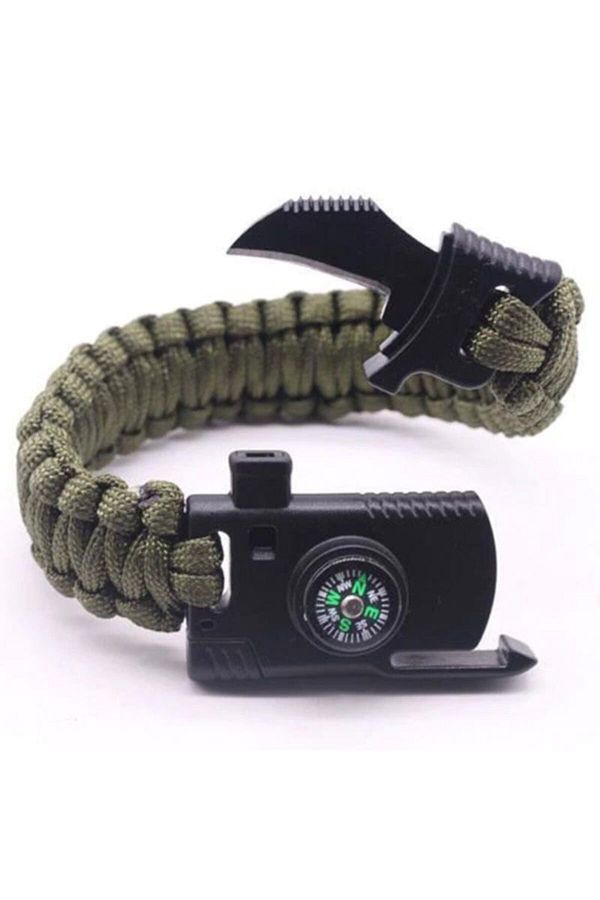 Mimozaavm Paracord Survival Bracelet Knife Compass Fire Starter Magnesium And Warning Whistle Trendyol
