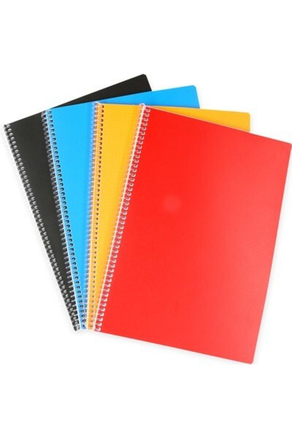 Tigra-A4 Spiral Notebook Plastic Cover Lined 120 Sheets Td-120/1 (Pack of 4) 1