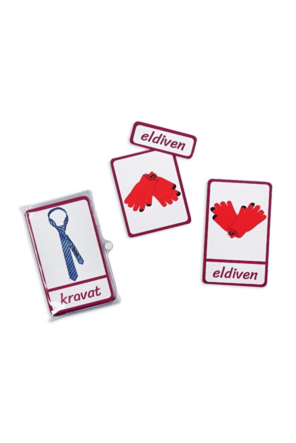 Meraklı Zebra Montessori Üç Parçalı Eşleştirme Kartları - Kıyafetler Seti